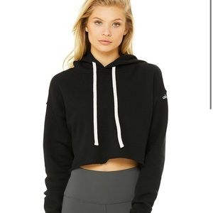 ALO Yoga | Cropped Hoodie / Black / Small